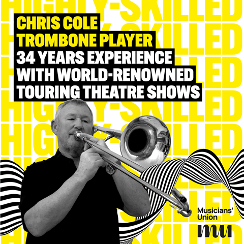 Chris Cole Trombone Player Highly-Skilled 34 years experience with world-renowned touring theatre shows