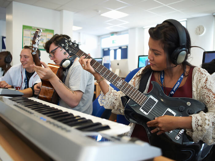 music students in classroom setup
