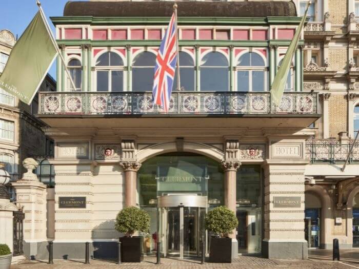 Exterior of the Clermont Hotel Charing Cross branch.