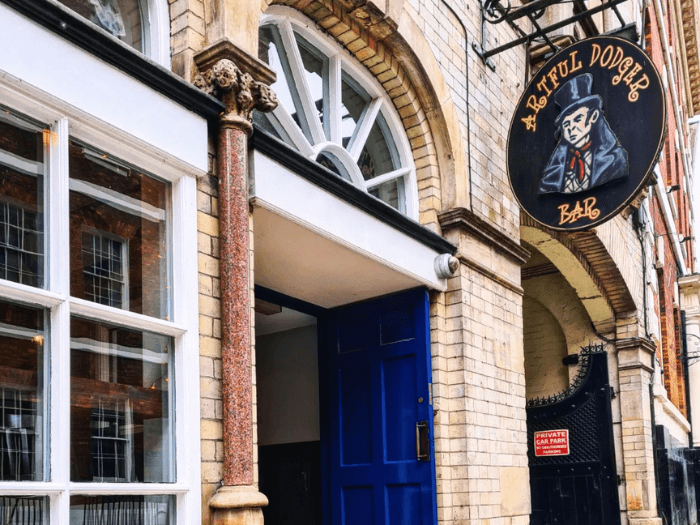 Exterior of The Artful Dodger music venue in York.