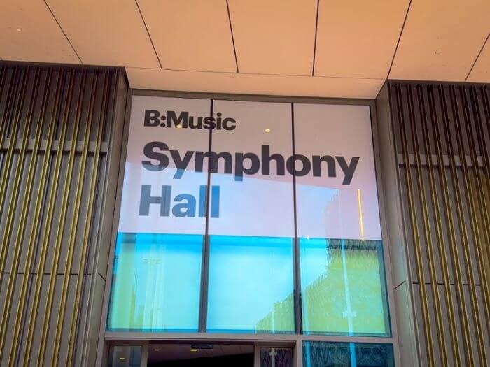 Exterior of Birmingham's Symphony Hall.