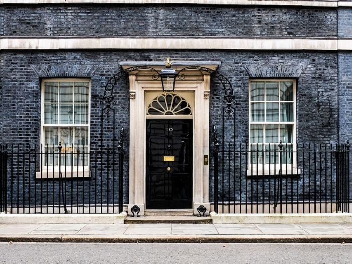 Exterior of number 10 Downing Street.