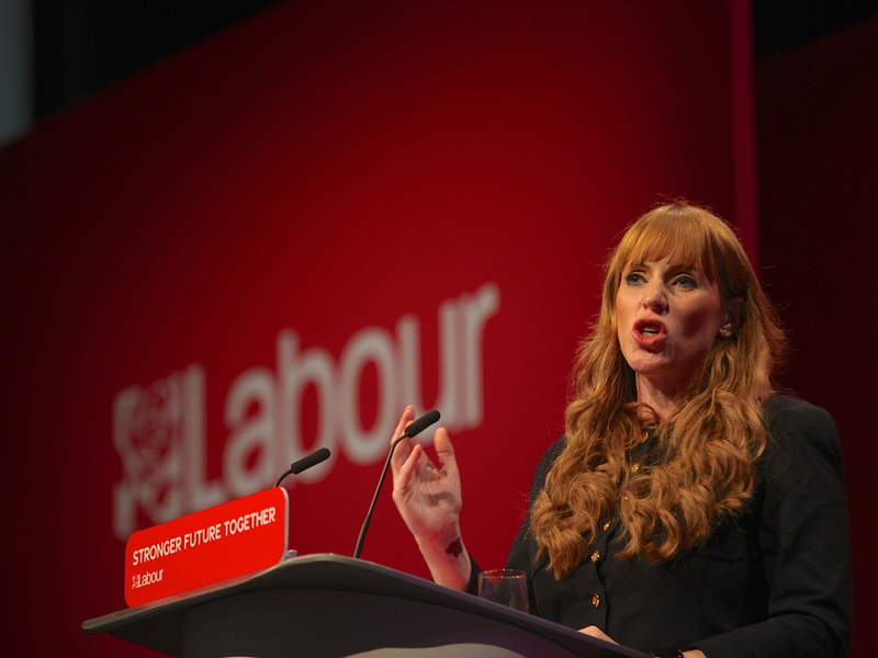 Photograph of Labour Party Deputy leader Angela Rayner giving her speech at the Labour Party Conference