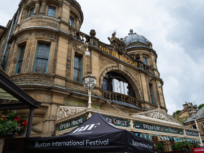 The exterior of the Opera House in Buxton, Derybshire.