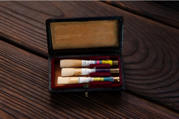 Photograph of a box of Oboe reeds.