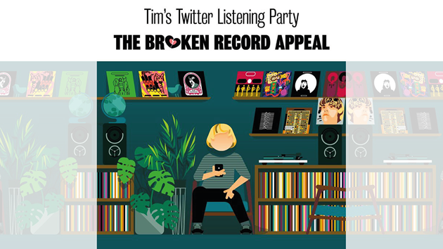 an illustration for Broken Record appeal featuring a person at their home full of music records