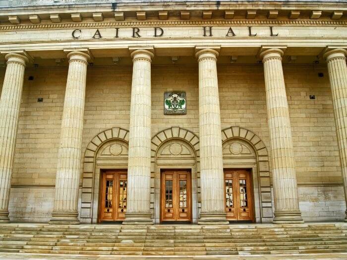 Outside of Caird Hall, Dundee.