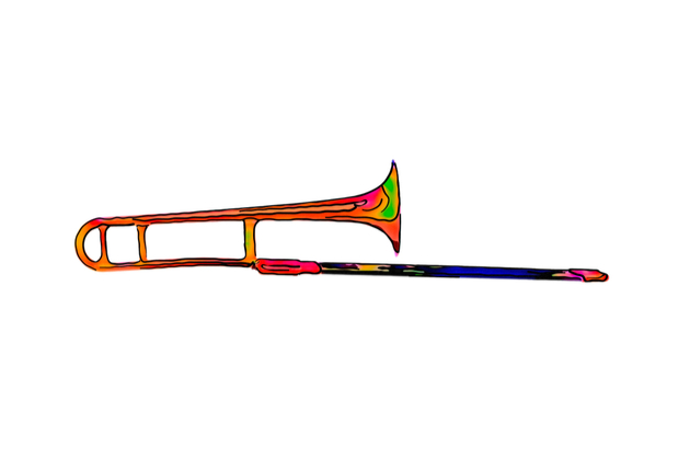 Cartoon of a trombone