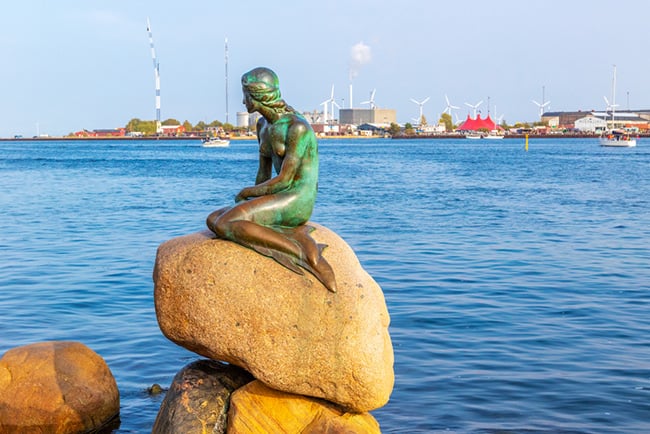 Photograph of the Little Mermaid statue in Copenhagen