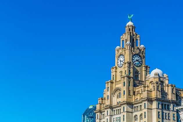 Photograph of the Liver building in Liverpool