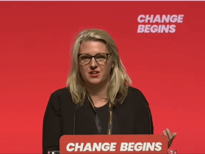 Naomi Pohl speaking at Labour Party Conference 2024.