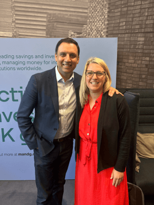 Naomi Pohl with the Leader of the Scottish Labour Party Anas Sarwar