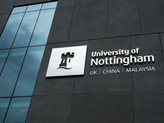 Exterior shot of the research building at Nottingham University.