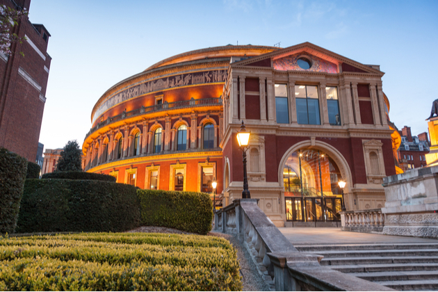 Photograph of the Royal Albert Hall in the evening
