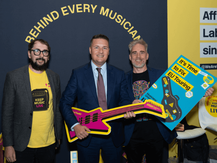 Wes Streeting visits the MU stand at Labour Party Conference 2025 in Liverpool.