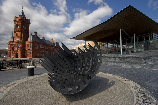 The Senedd or National Assembly Building in Cardiff