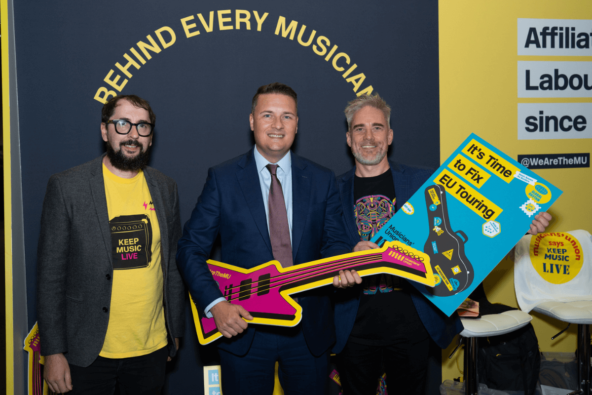 Wes Streeting visits the MU stand at Labour Party Conference 2025 in Liverpool