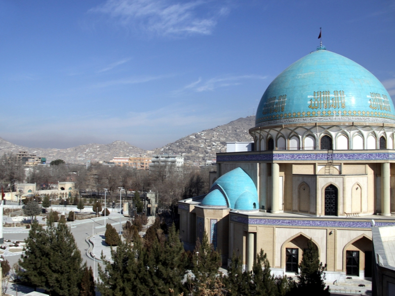Photograph of the Blue Mosque in Kabul.