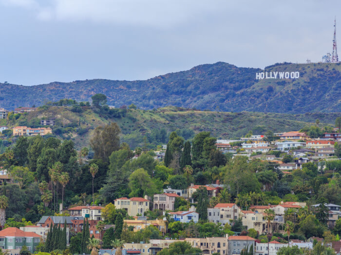 Hollywood sign on the hills above LA