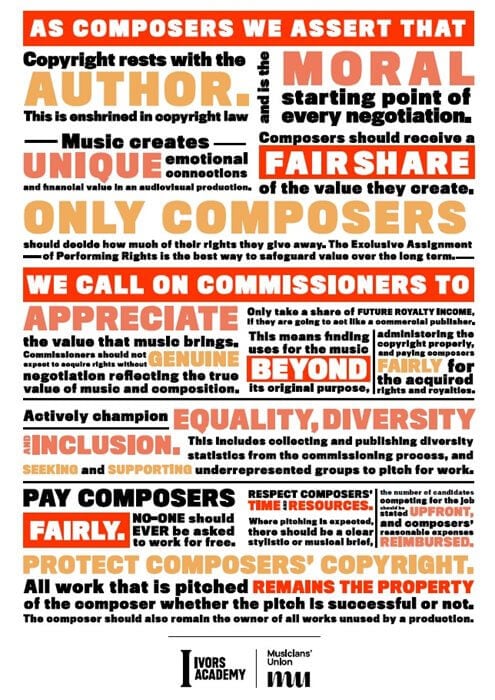 graphic poster with coloured words