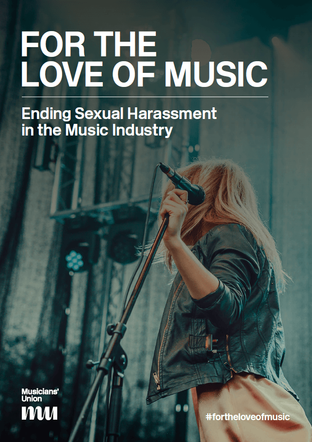 Cover of the report 'For the Love of Music' - Ending Sexual Harassment in the Music Industry'