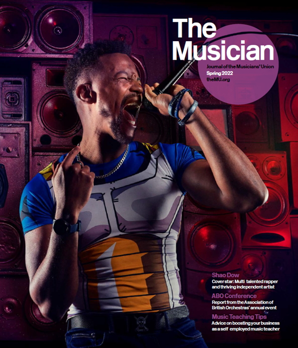 Cover of the Musician Spring 2022 edition featuring Shao Dow